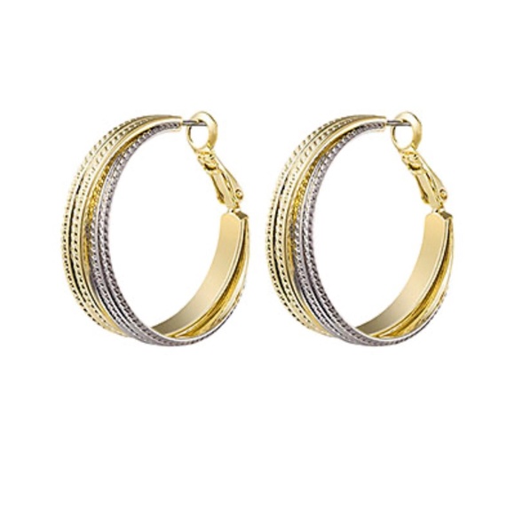 Two Tone Textured Hoops